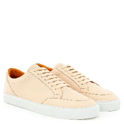 Pink Leather Low Top Sneakers