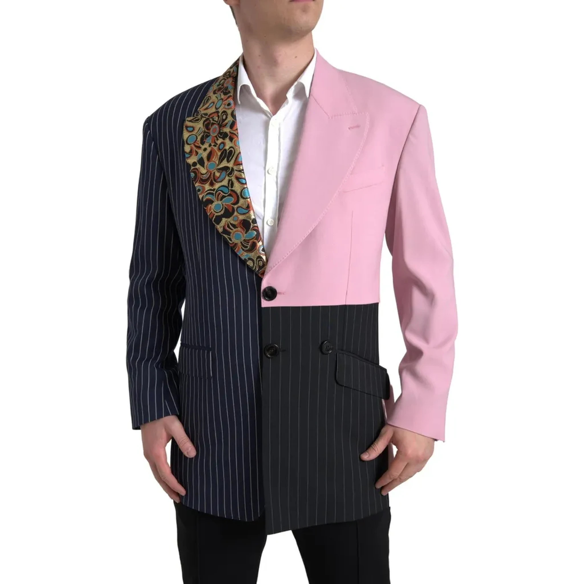 Multicolor Patchwork Single Breasted Blazer