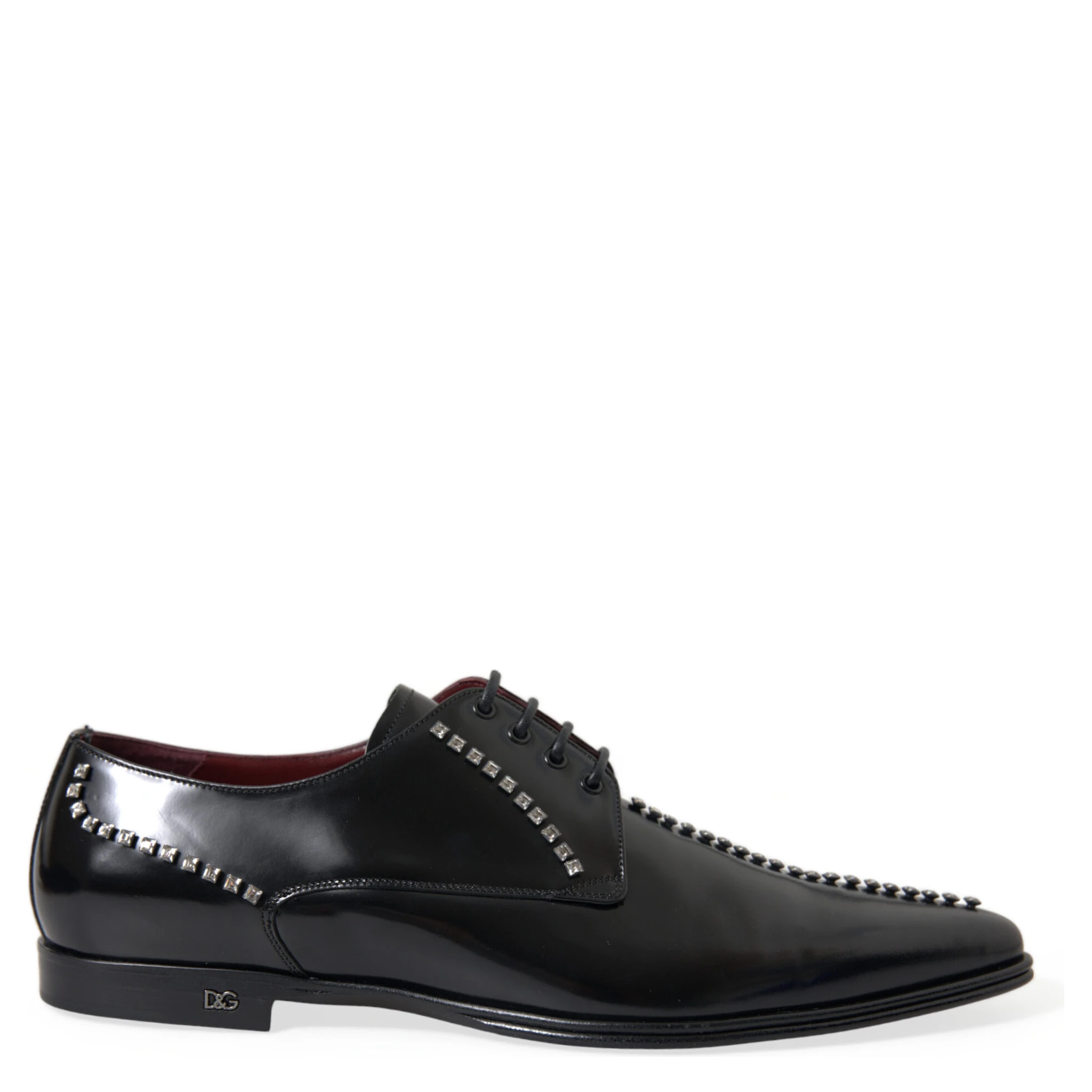 Black Leather Crystal Dress Formal Shoes