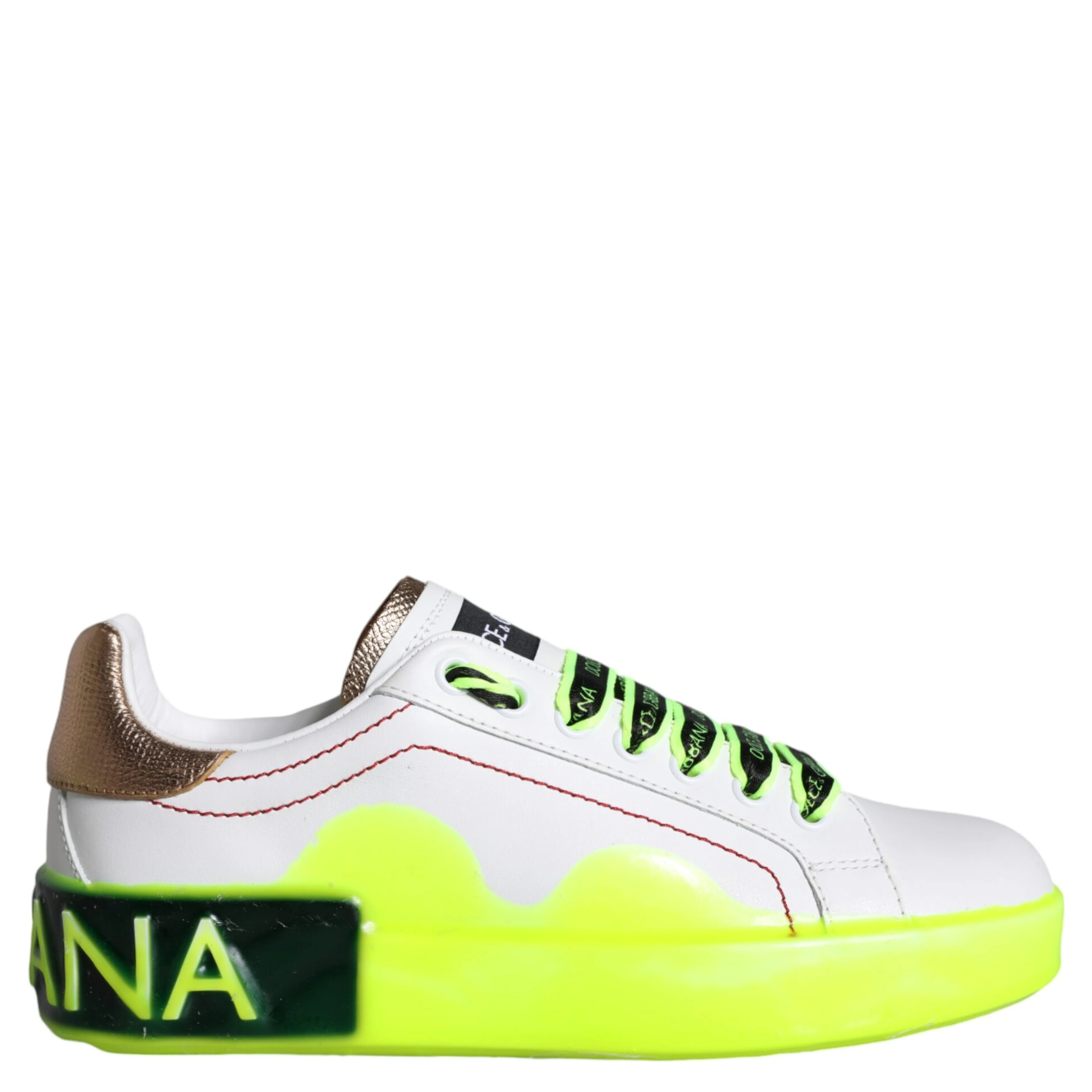 White Leather Portofino Low Top Sneakers Shoes