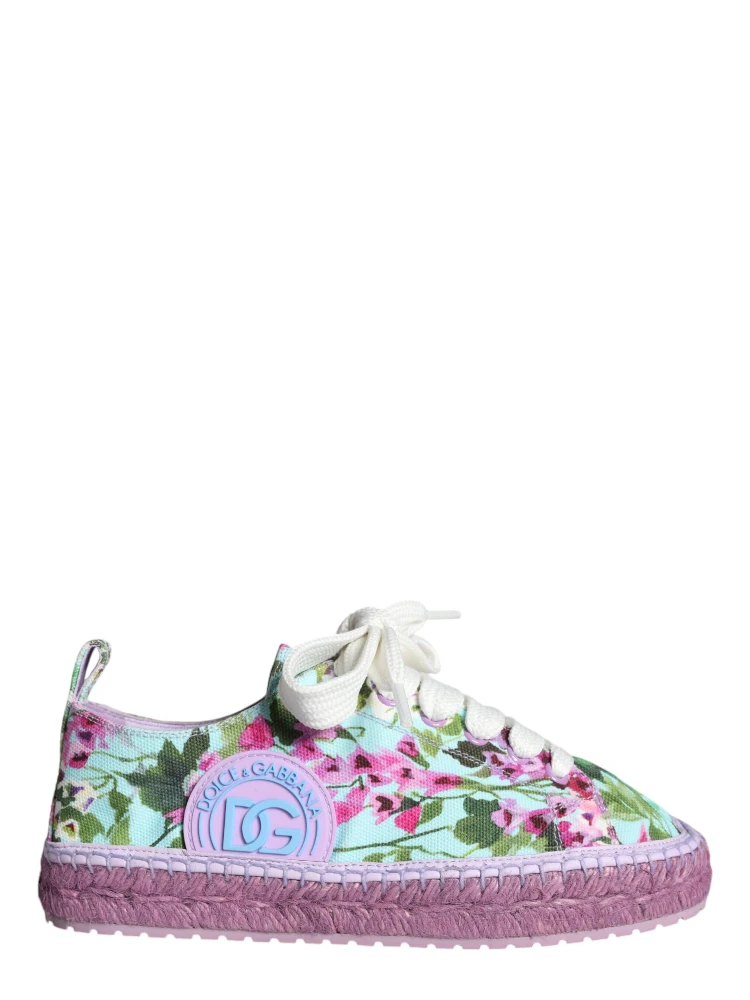 Multicolor Canvas Floral Espadrilles Sneakers Shoes