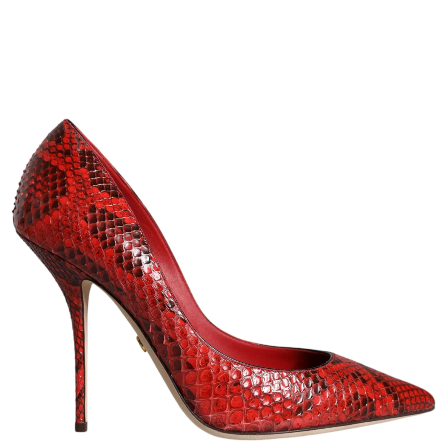 Red Leather Stiletto High Heels Pumps Shoes