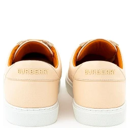 Pink Leather Low Top Sneakers
