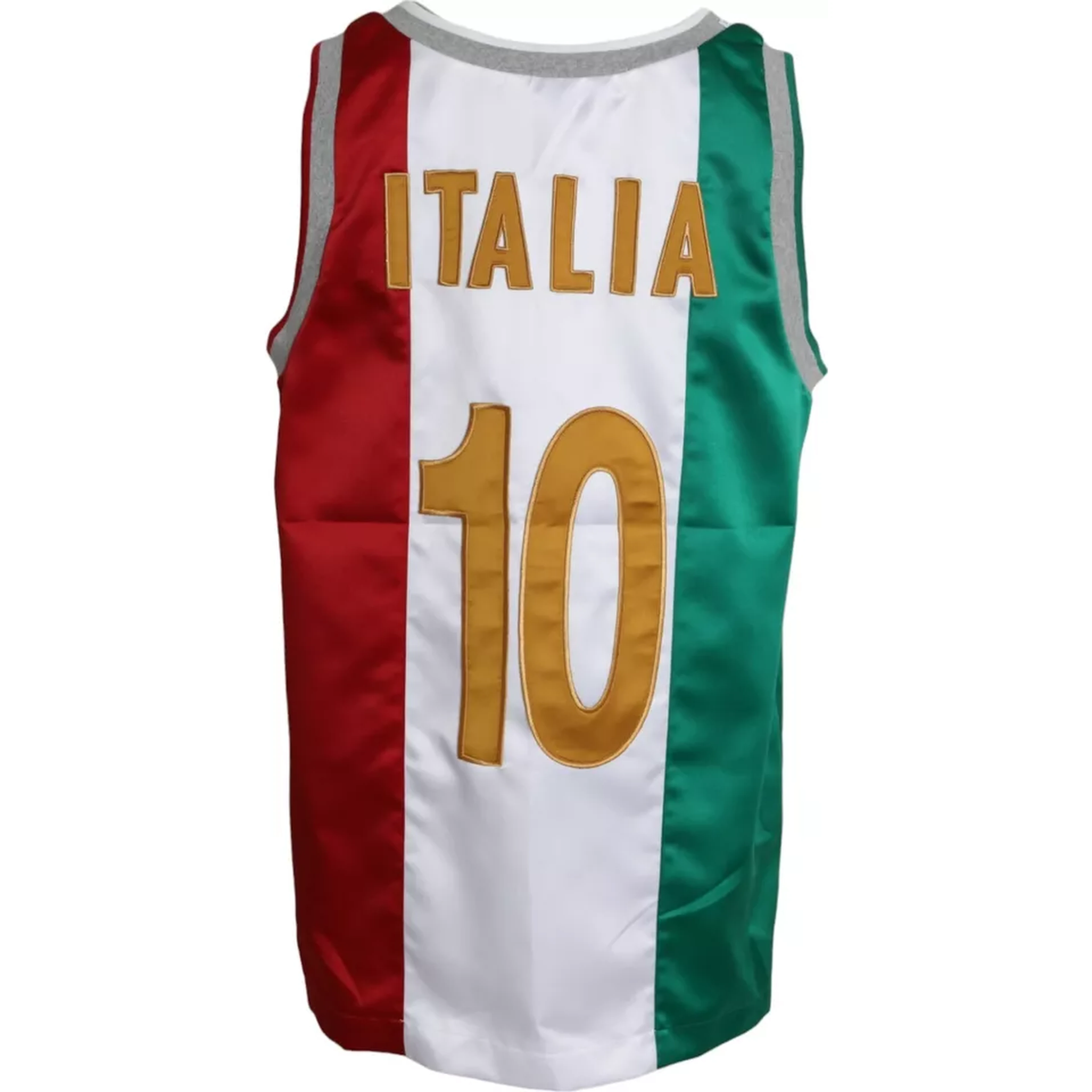 White Green Sleeveless Top Italian Flag Basket T-shirt