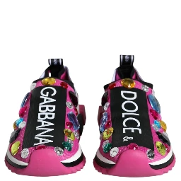 Pink Sorrento Crystals Low Top Sneakers Shoes