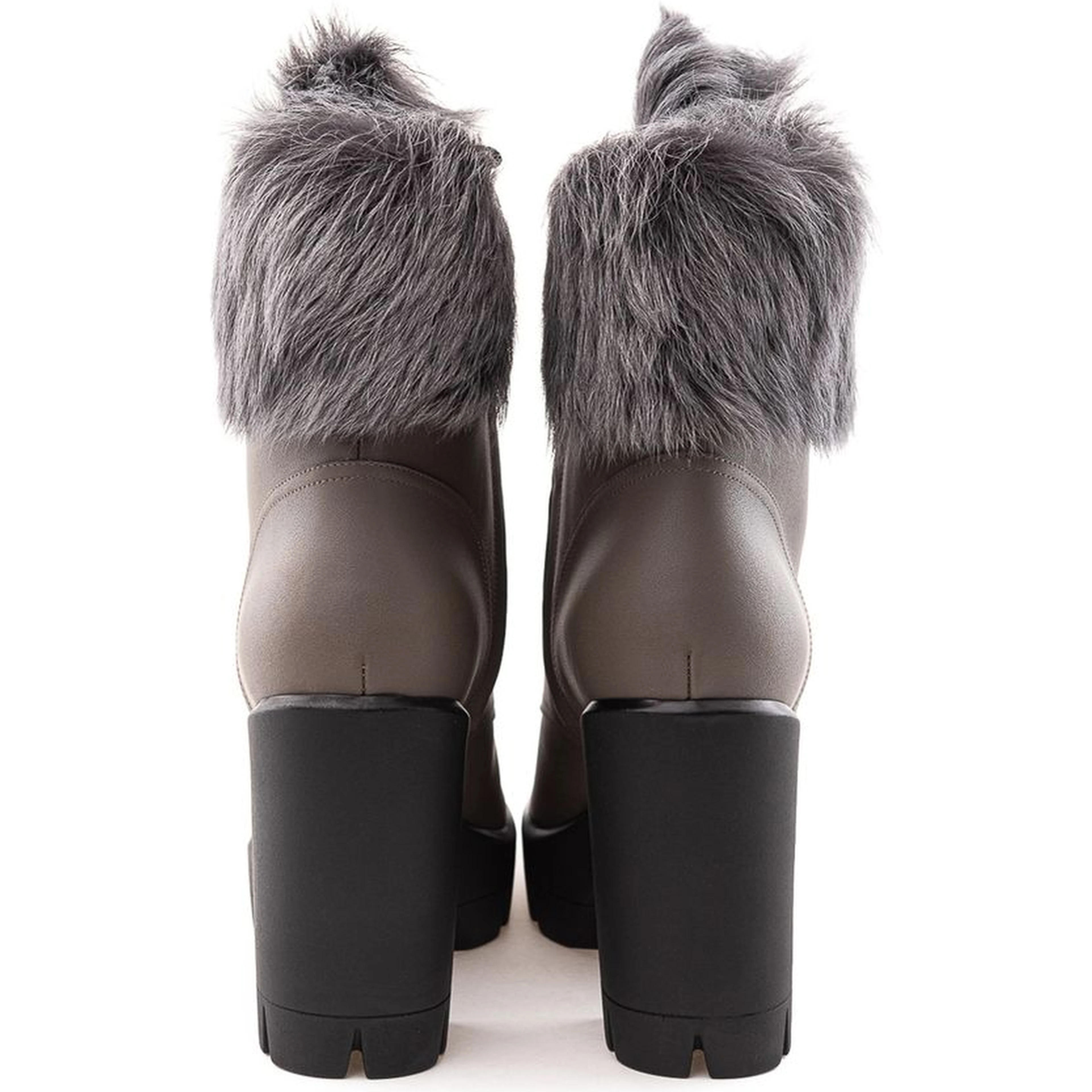 Beige Eco Leather Lace-Up Boots