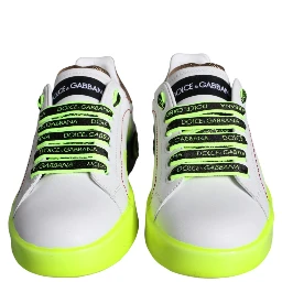 White Leather Portofino Low Top Sneakers Shoes