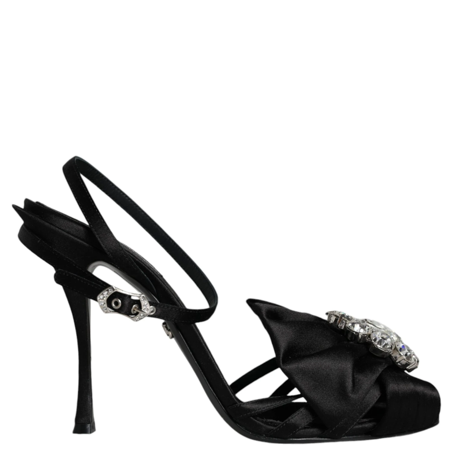 Black Crystal Ankle Strap Sandals Shoes