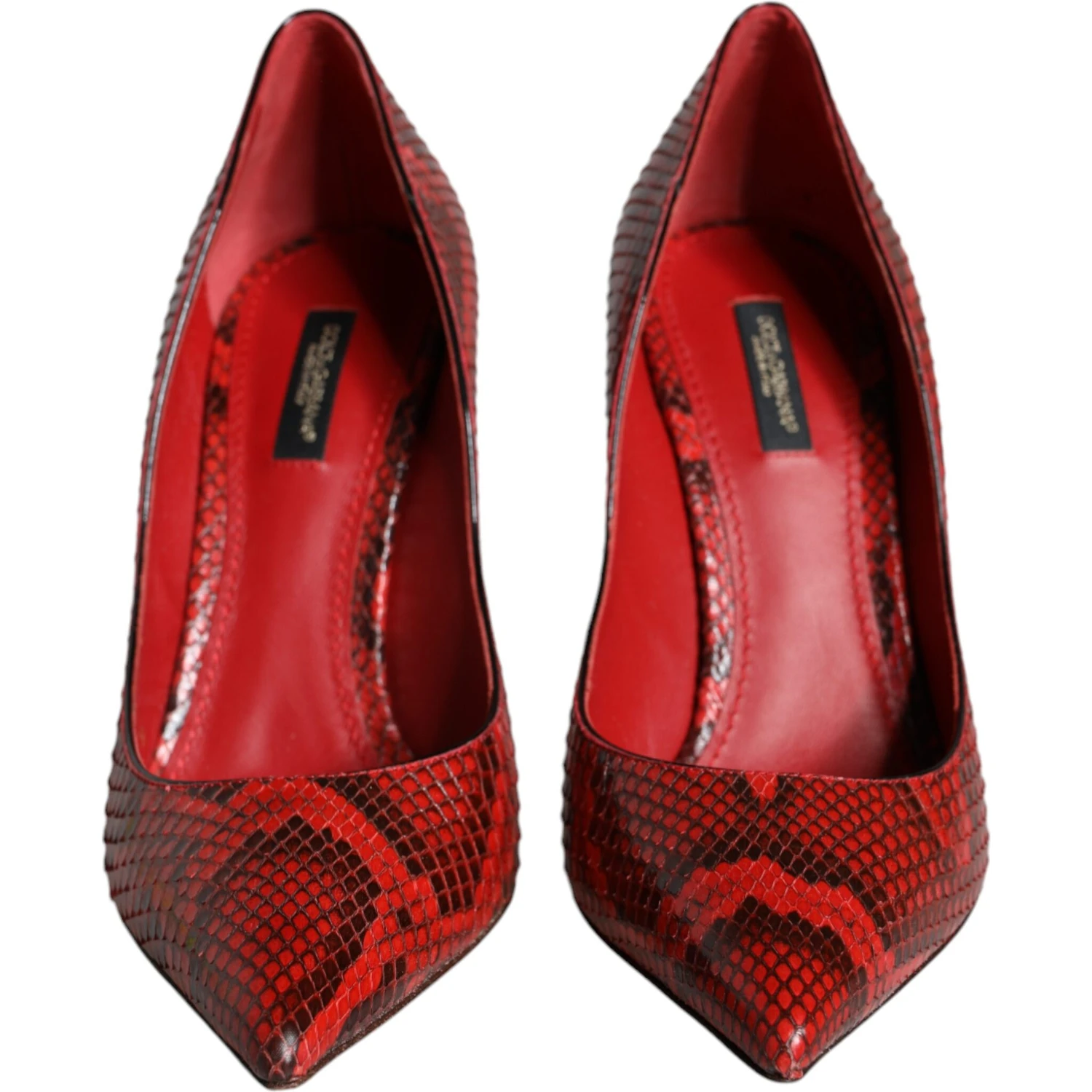 Red Leather Stiletto High Heels Pumps Shoes