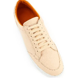 Pink Leather Low Top Sneakers