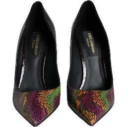Multicolor Exotic Leather Heels Pumps Shoes