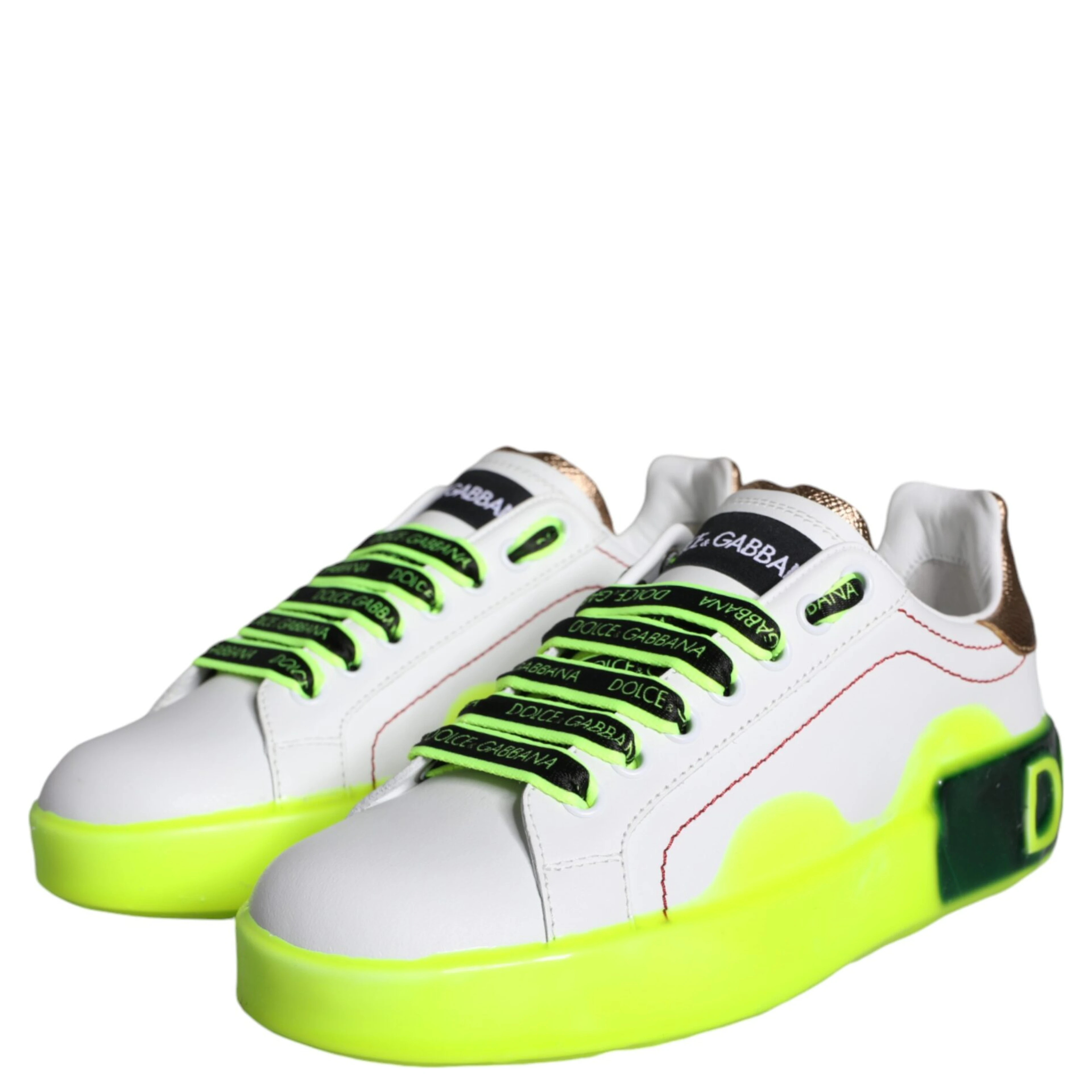 White Leather Portofino Low Top Sneakers Shoes