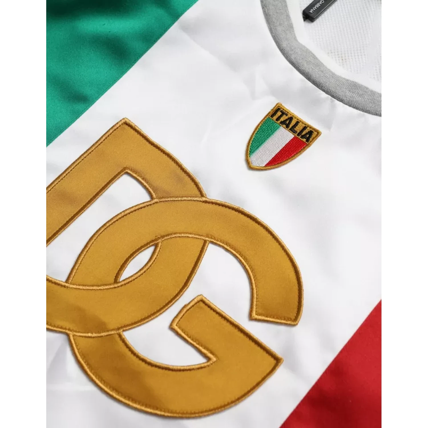 White Green Sleeveless Top Italian Flag Basket T-shirt