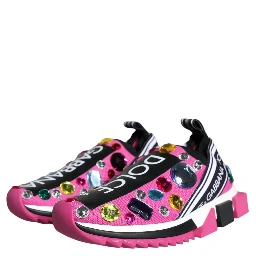 Pink Sorrento Crystals Low Top Sneakers Shoes