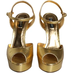 Gold Bette Leather Heels Sandals Shoes