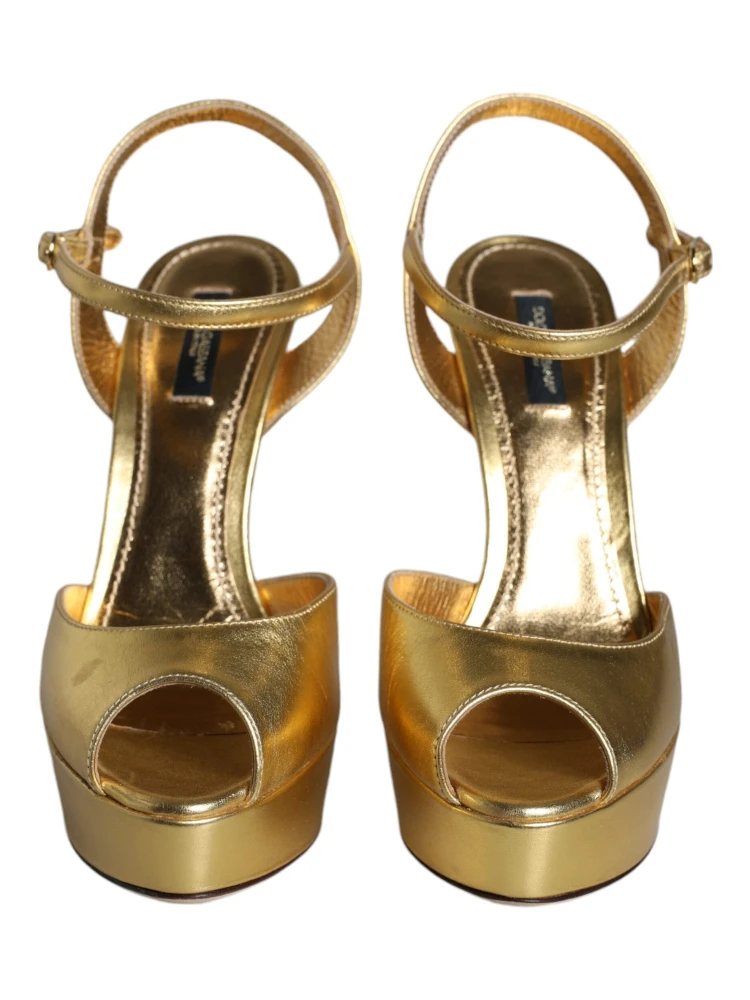 Gold Bette Leather Heels Sandals Shoes alternative
