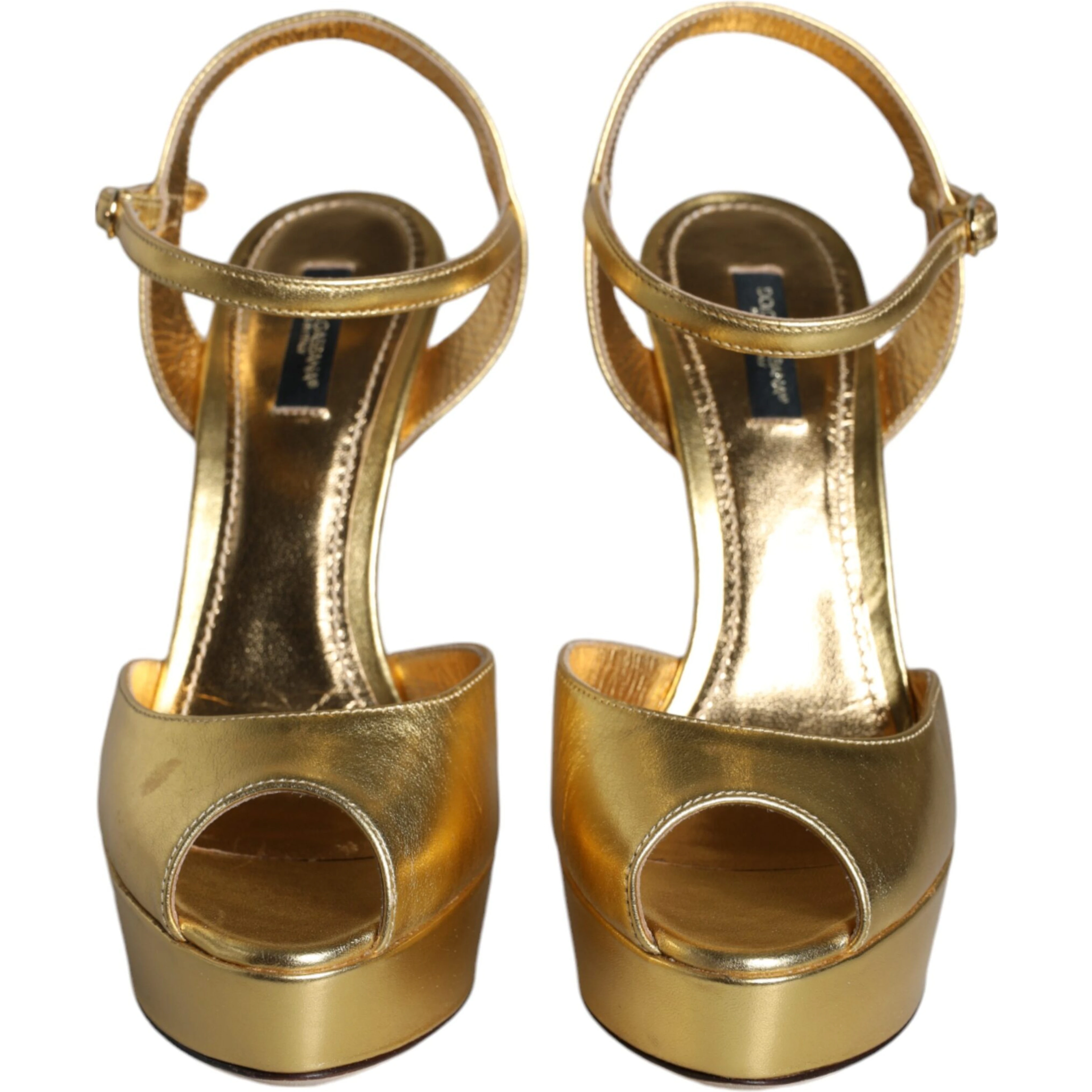 Gold Bette Leather Heels Sandals Shoes
