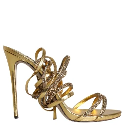 Gold Crystals Keira Heels Sandals Shoes