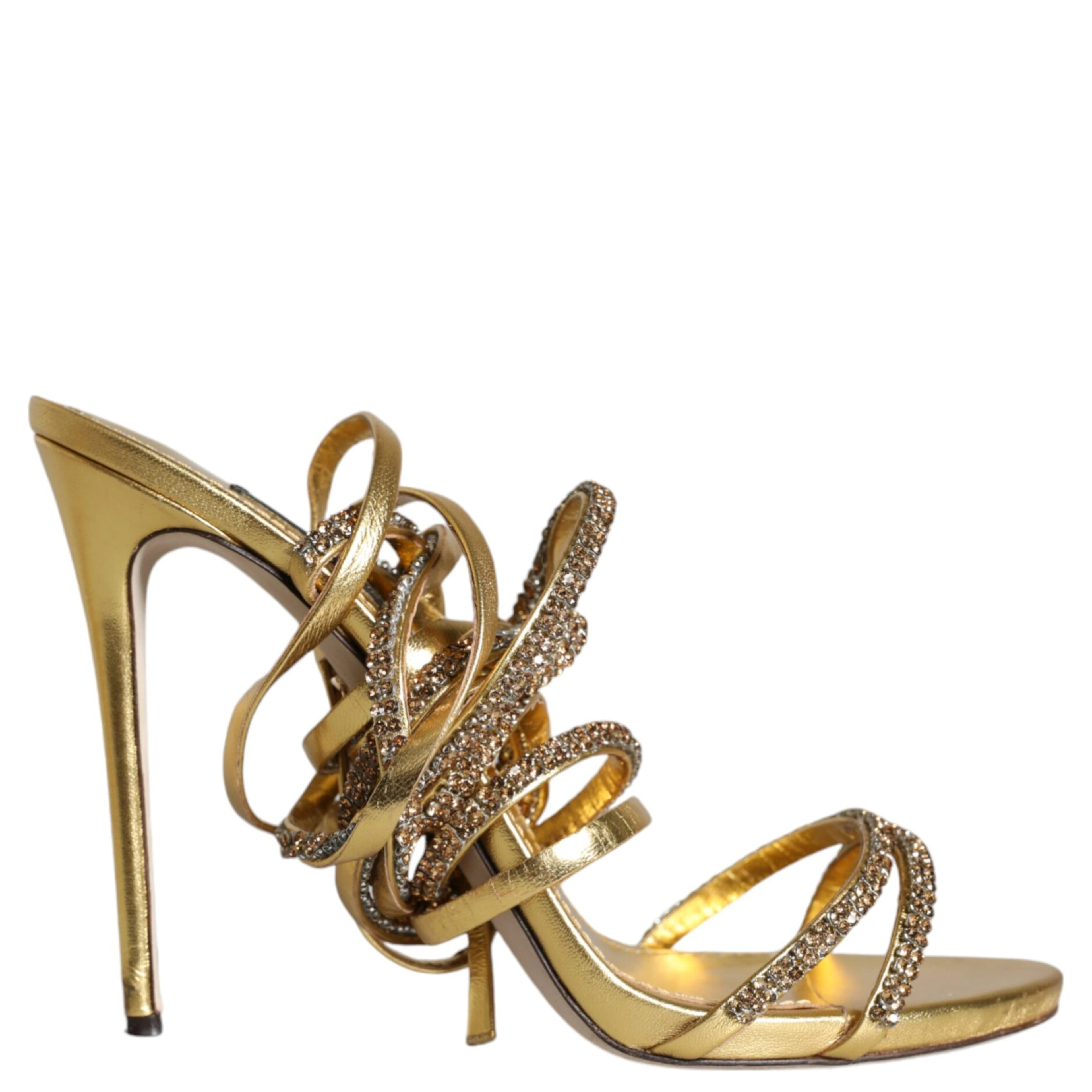 Gold Crystals Keira Heels Sandals Shoes