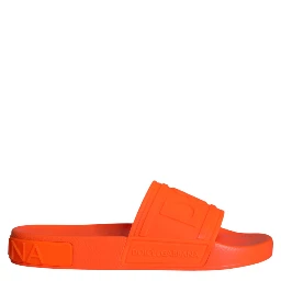 Orange Rubber Slides Sandals Beachwear Shoes