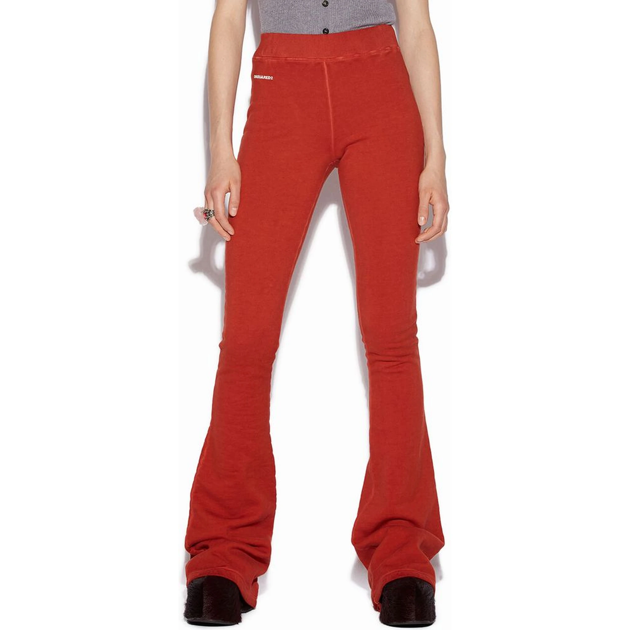Red Cotton Athletic Pants