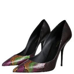 Multicolor Exotic Leather Heels Pumps Shoes