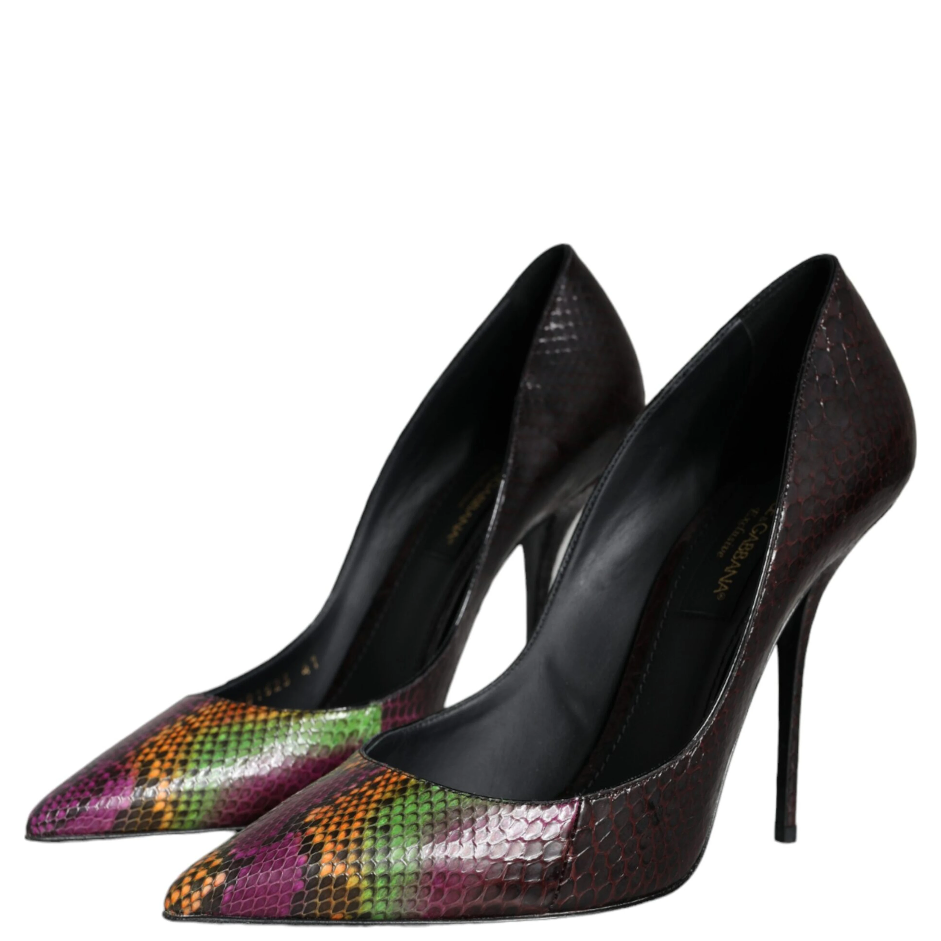 Multicolor Exotic Leather Heels Pumps Shoes