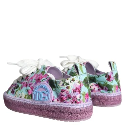 Multicolor Canvas Floral Espadrilles Sneakers Shoes