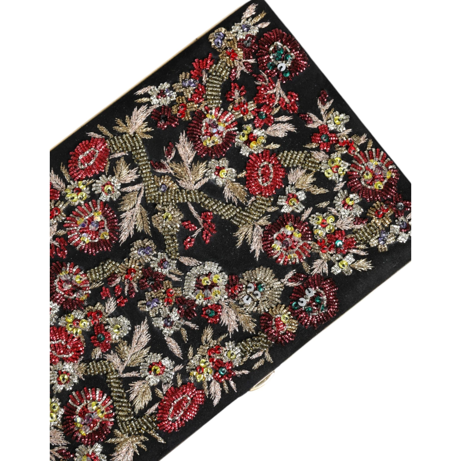 Multicolor Floral Gold Frame Clutch Evening Purse Bag