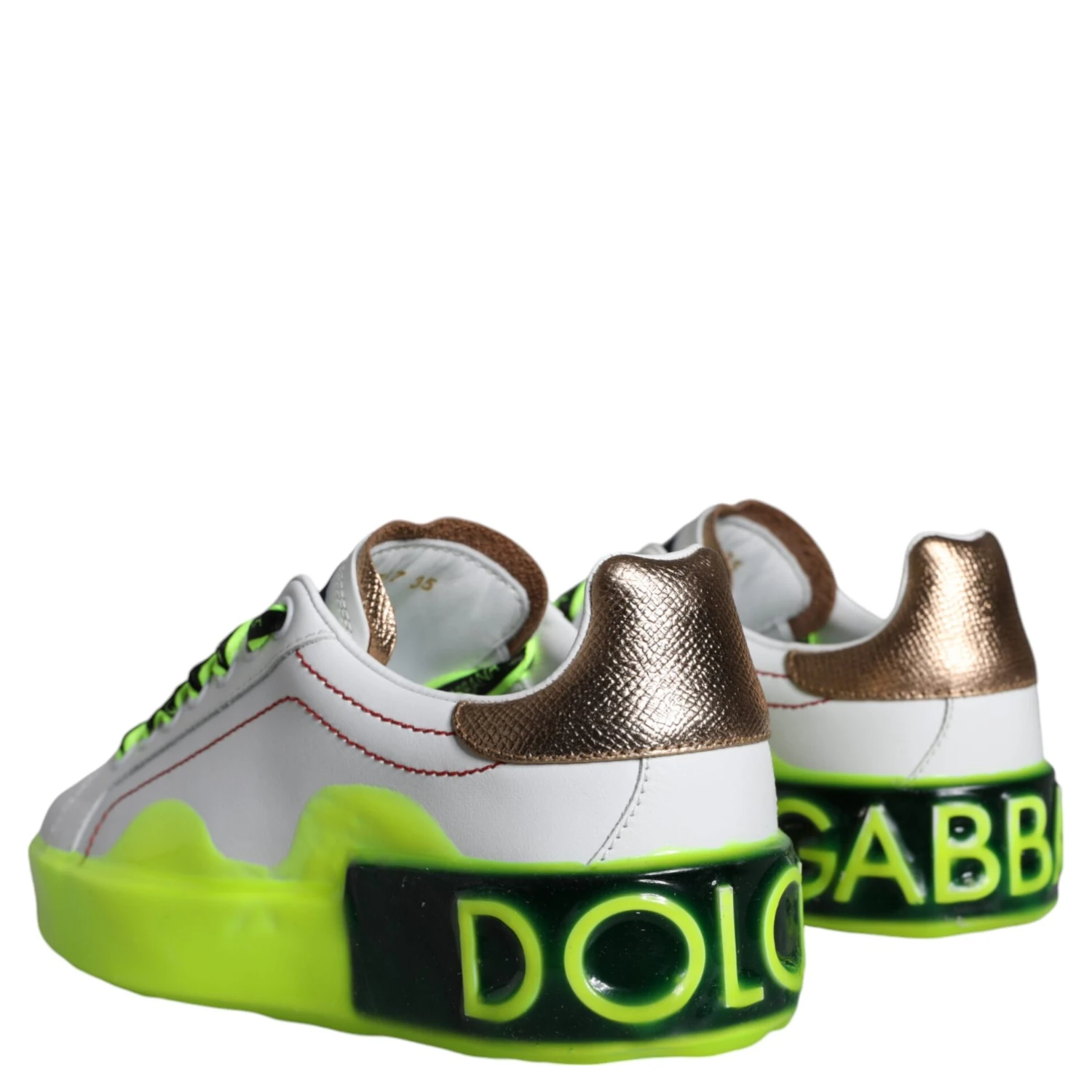 White Leather Portofino Low Top Sneakers Shoes