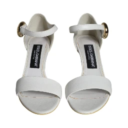 White Leather Heels Keira Sandals Shoes