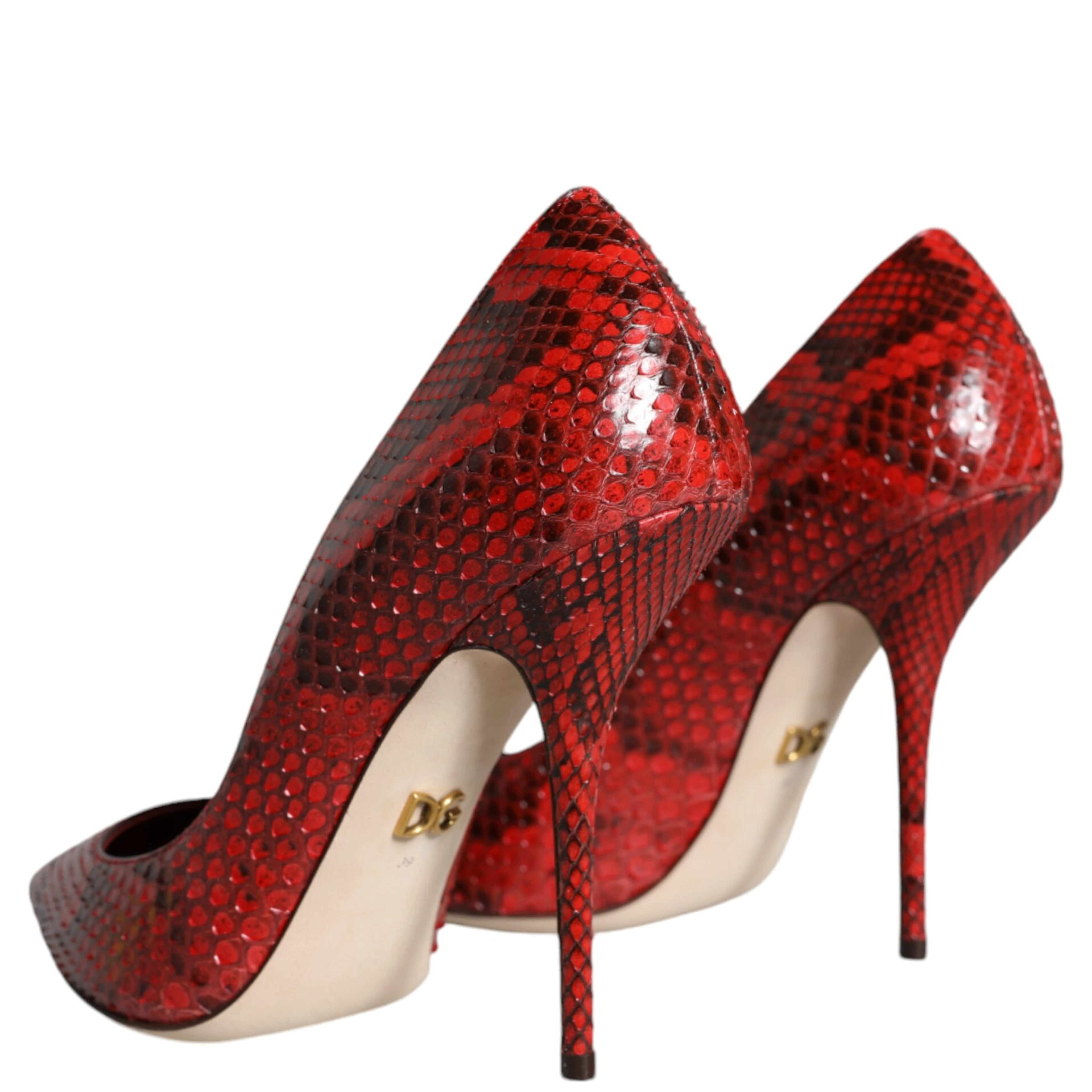 Red Leather Stiletto High Heels Pumps Shoes