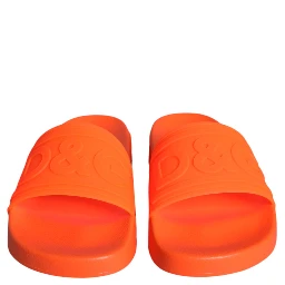 Orange Rubber Slides Sandals Beachwear Shoes