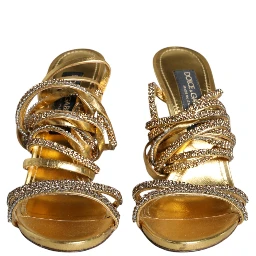 Gold Crystals Keira Heels Sandals Shoes
