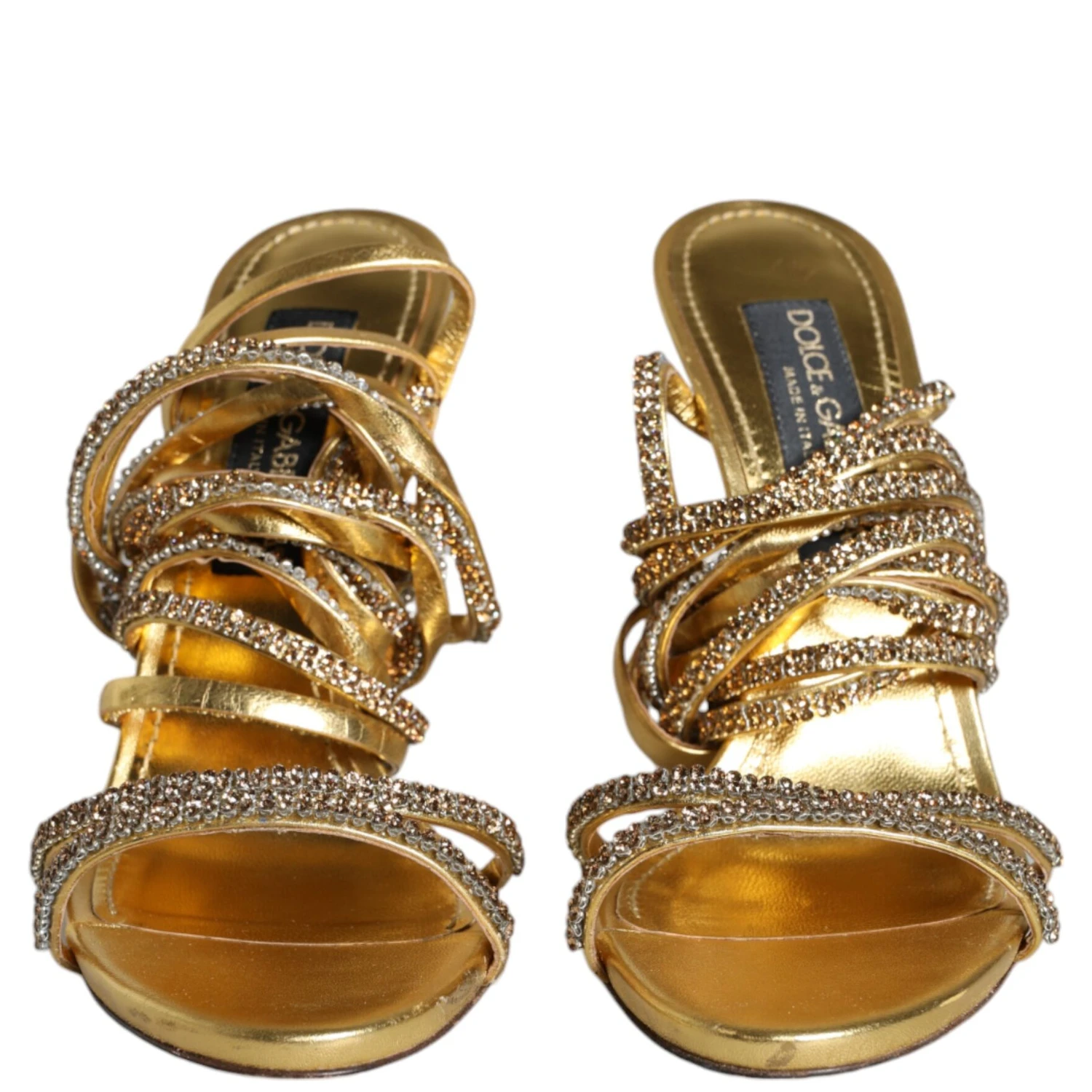 Gold Crystals Keira Heels Sandals Shoes