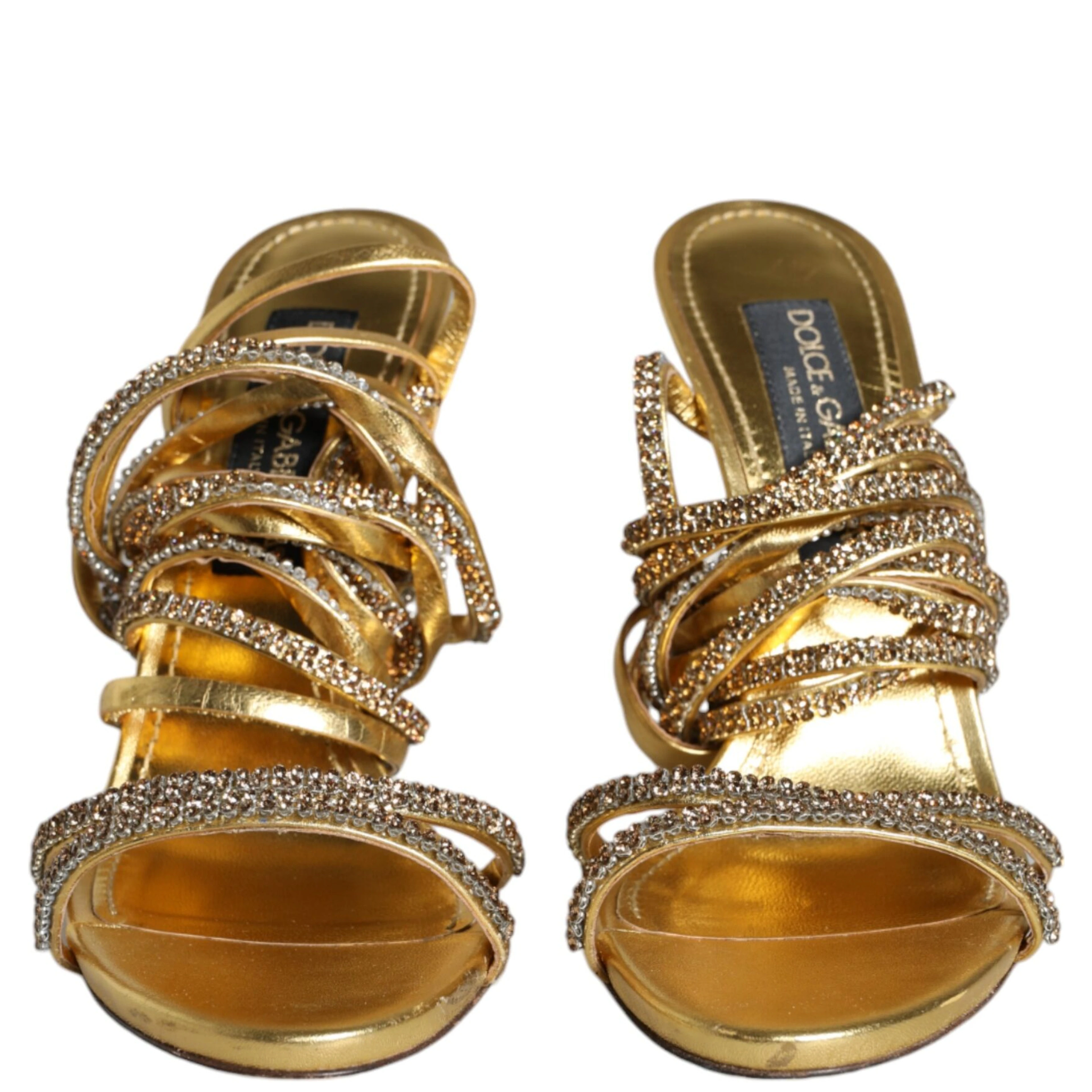 Gold Crystals Keira Heels Sandals Shoes
