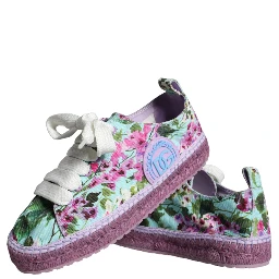 Multicolor Canvas Floral Espadrilles Sneakers Shoes