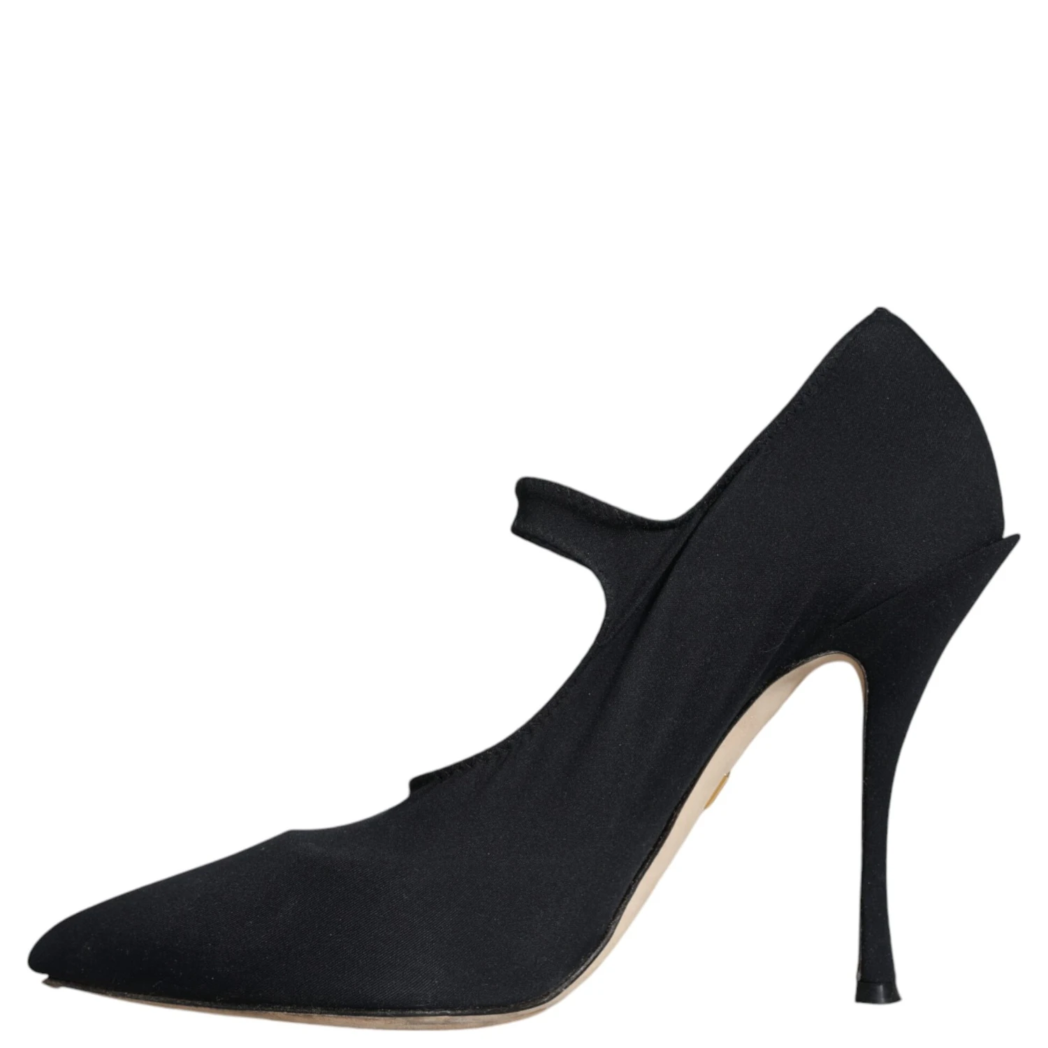Black Mary Jane Jersey Crystal Pumps Shoes