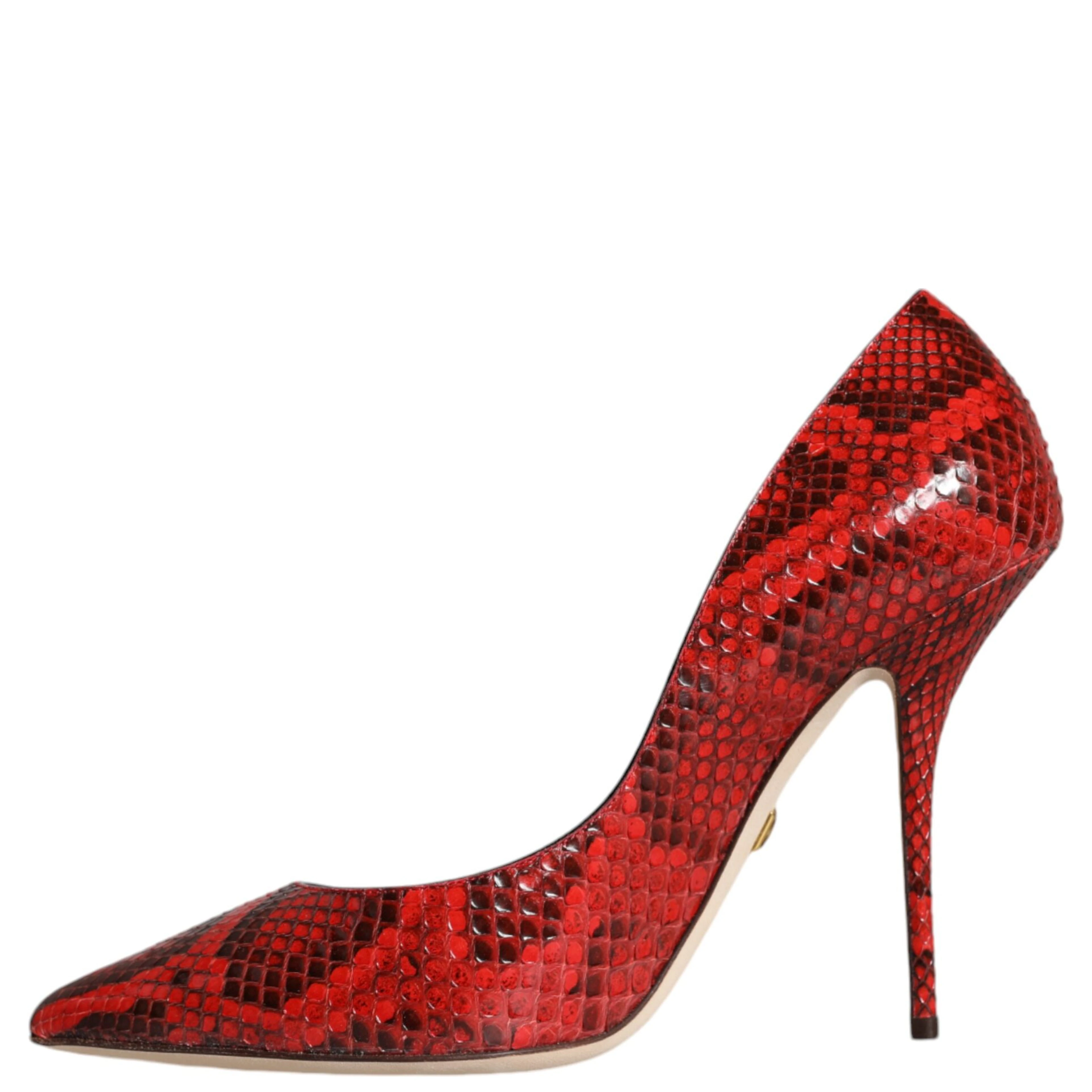 Red Leather Stiletto High Heels Pumps Shoes