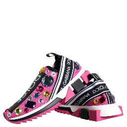 Pink Sorrento Crystals Low Top Sneakers Shoes