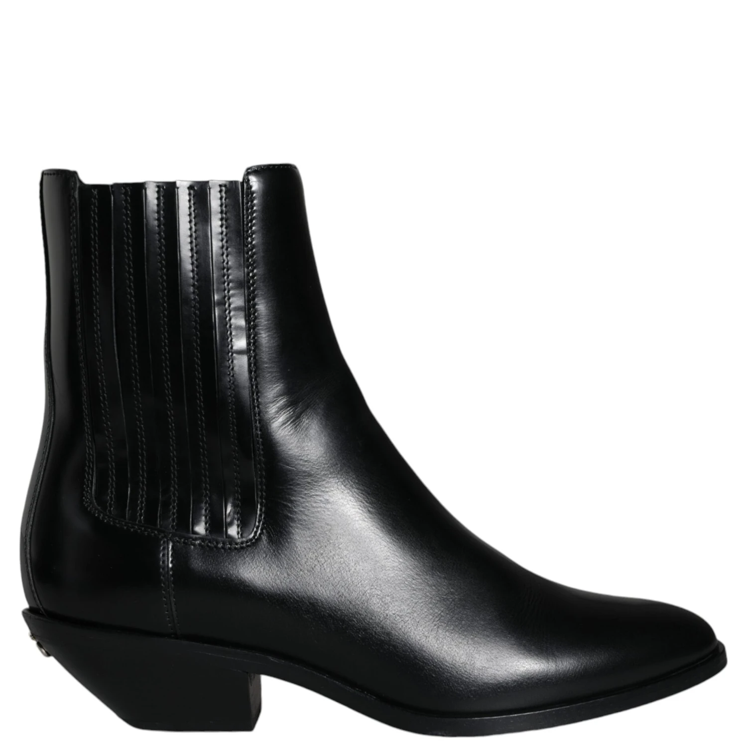 Black Leather Ankle Boots Booties Shoes