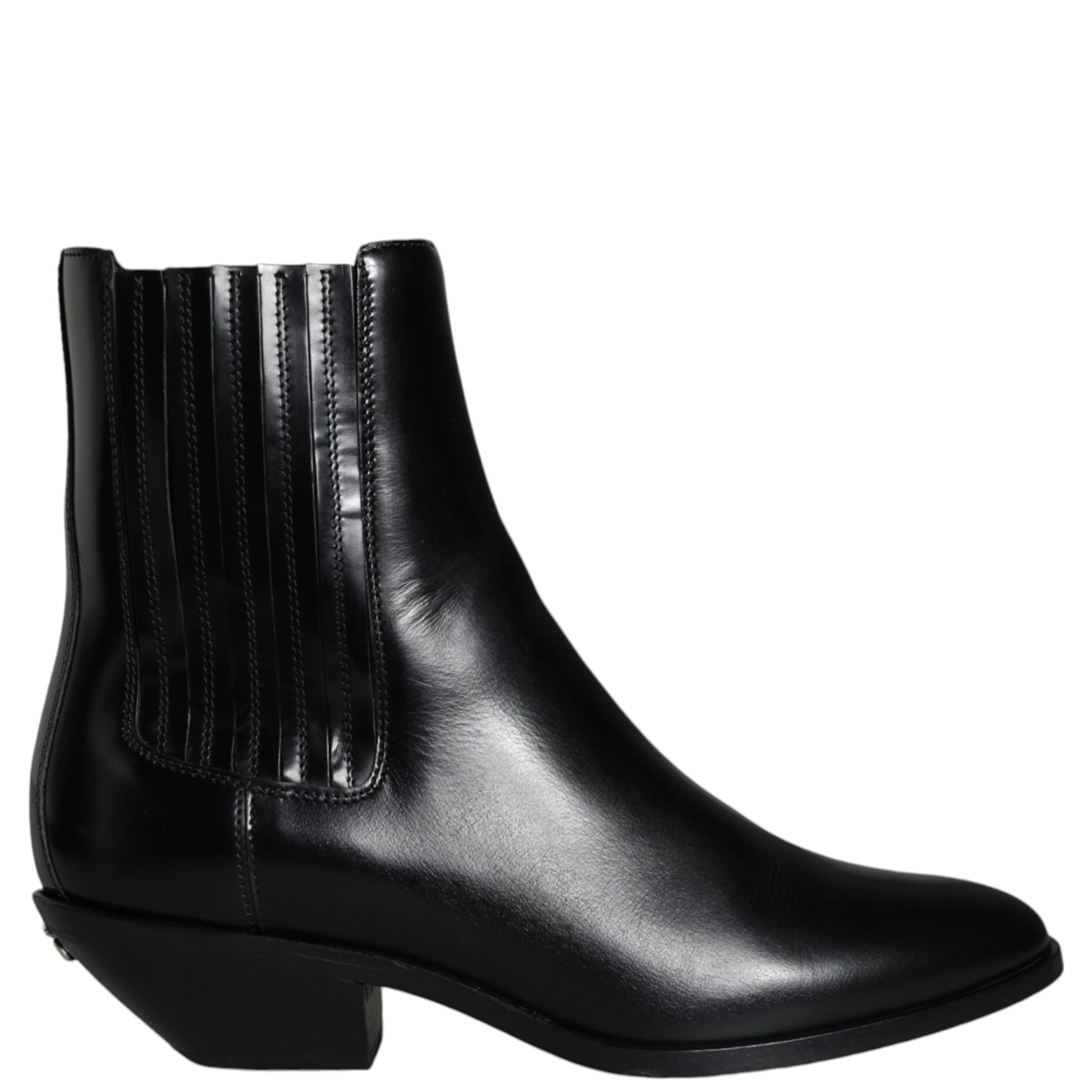 Black Leather Ankle Boots Booties Shoes