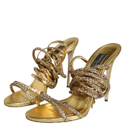 Gold Crystals Keira Heels Sandals Shoes