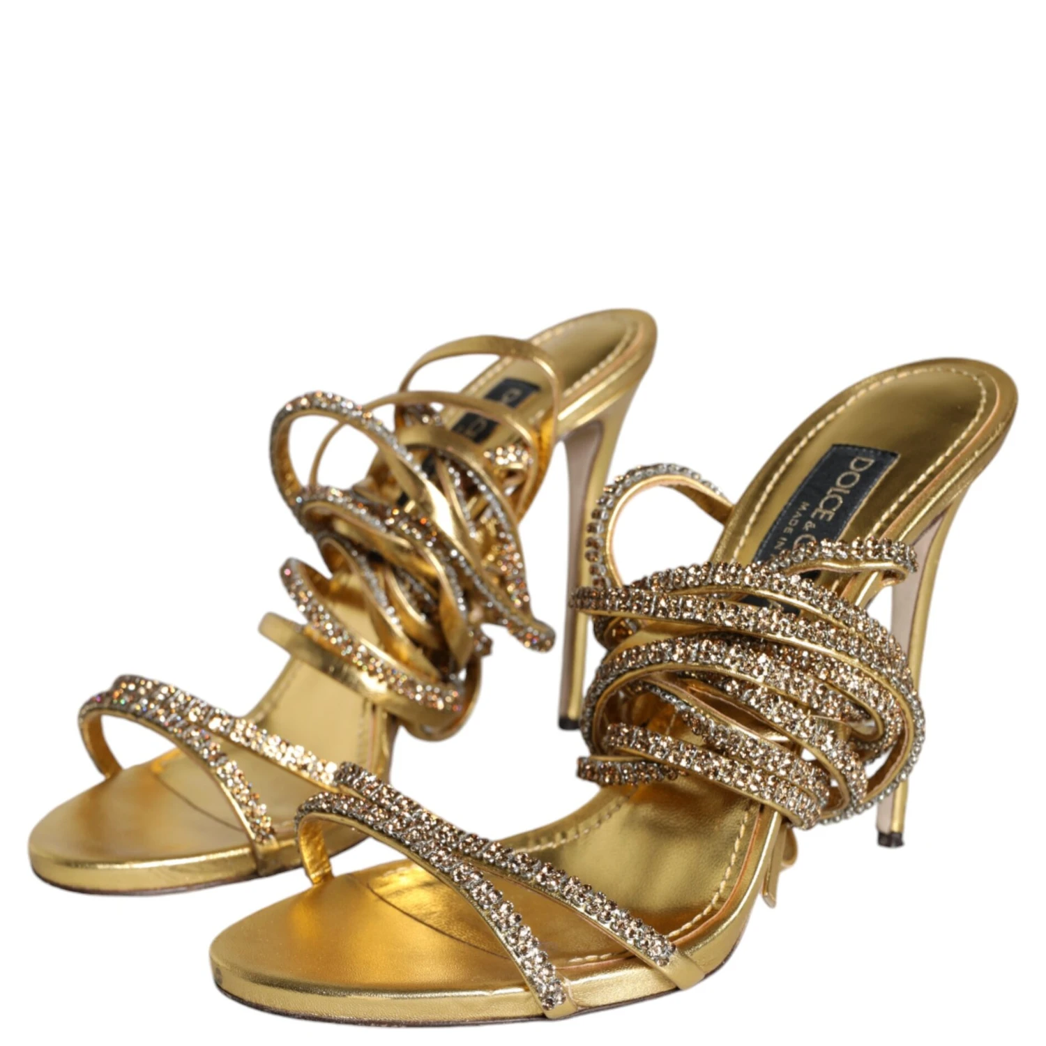 Gold Crystals Keira Heels Sandals Shoes