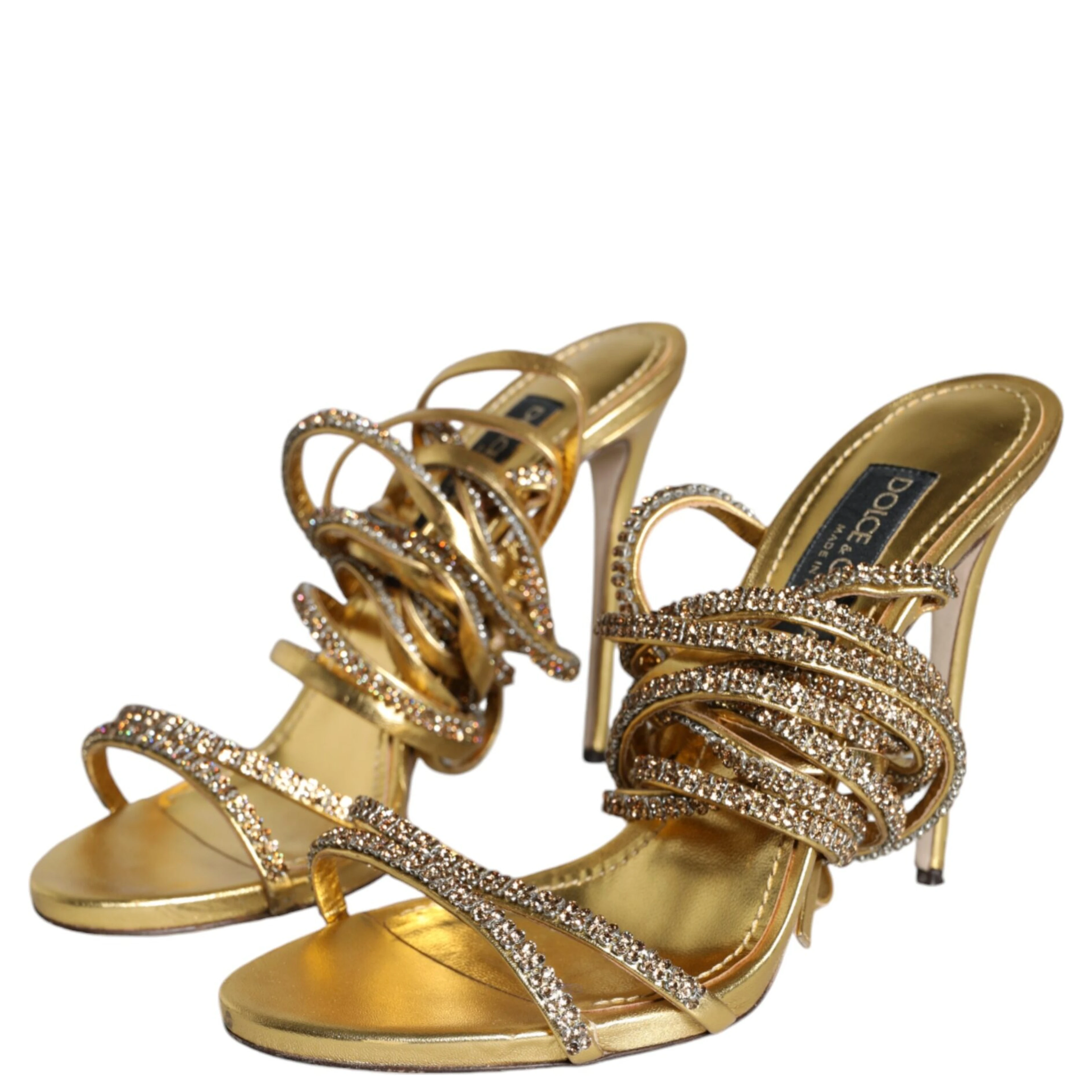 Gold Crystals Keira Heels Sandals Shoes