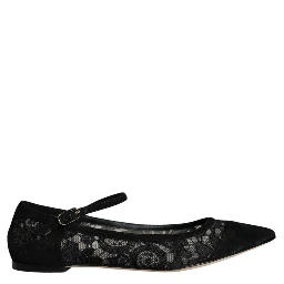 Black Taormina Lace Bellucci Flats Shoes