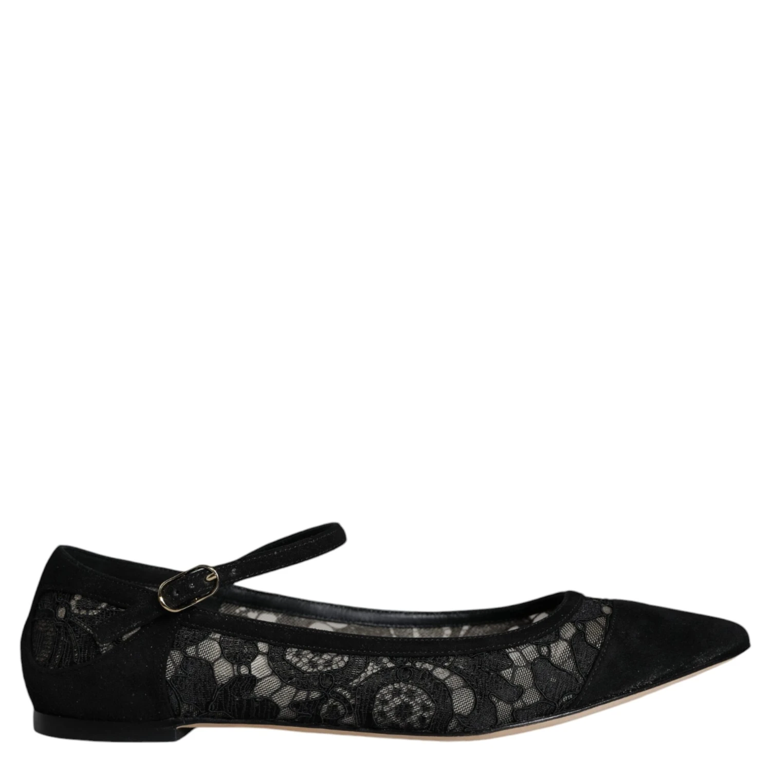 Black Taormina Lace Bellucci Flats Shoes