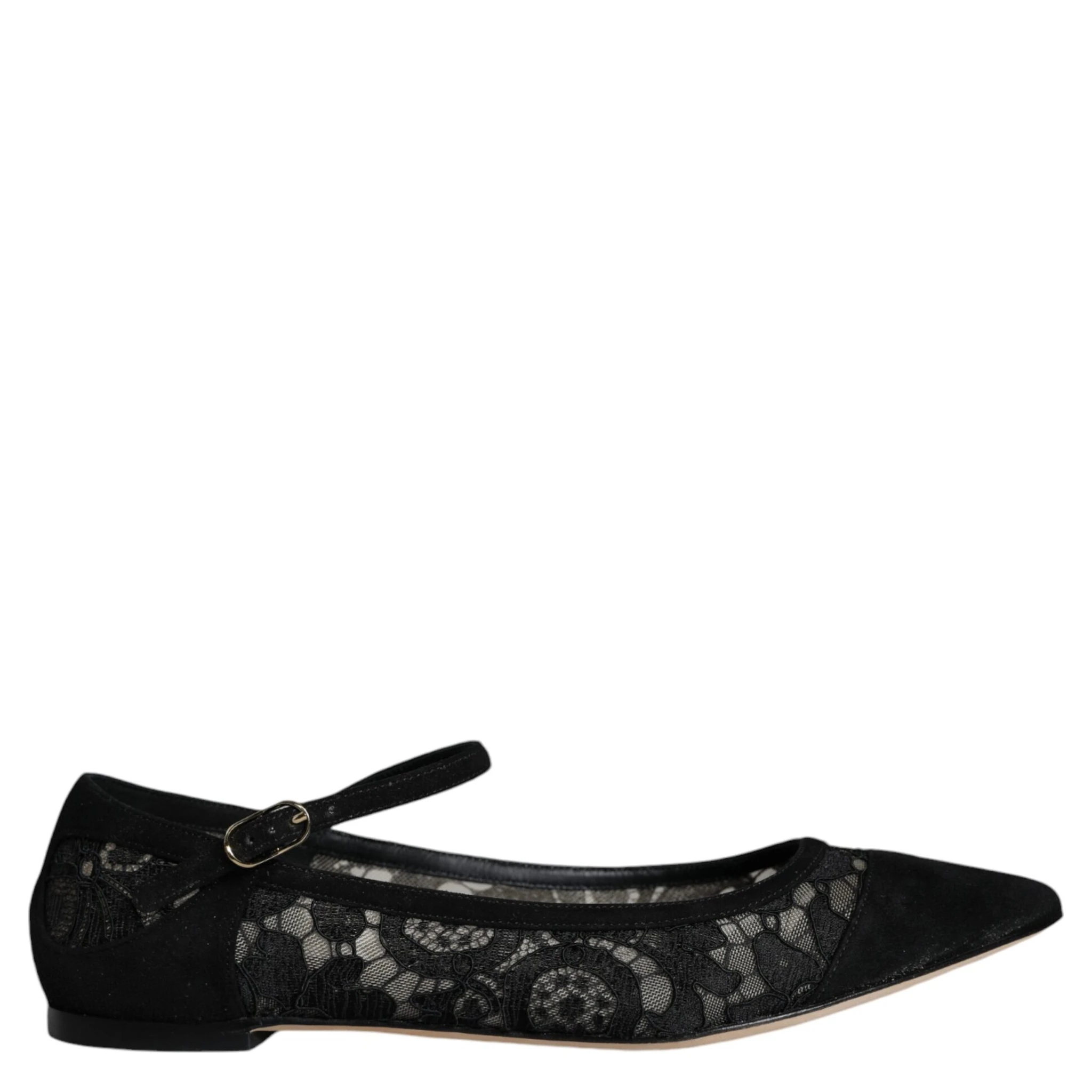 Black Taormina Lace Bellucci Flats Shoes
