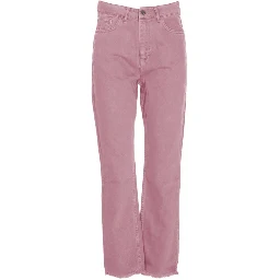 Pink Cotton Jeans & Pants