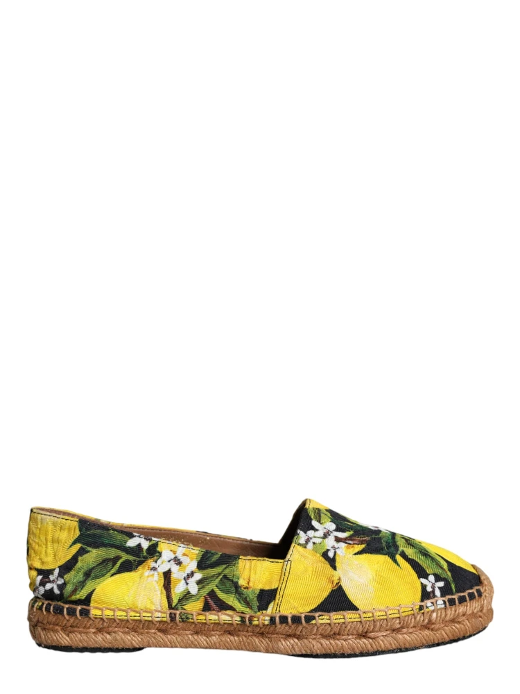 Multicolor Lemon Slip On Espadrilles Shoes